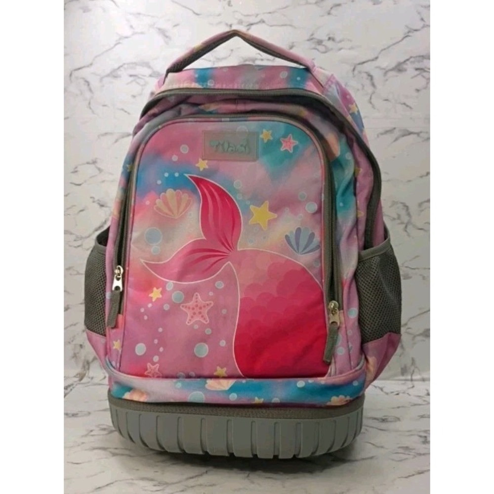 Tilami Mermaid Kids Backpack | Pastel Pink Blue School Bookbag | Girls